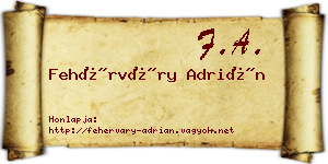 Fehérváry Adrián névjegykártya